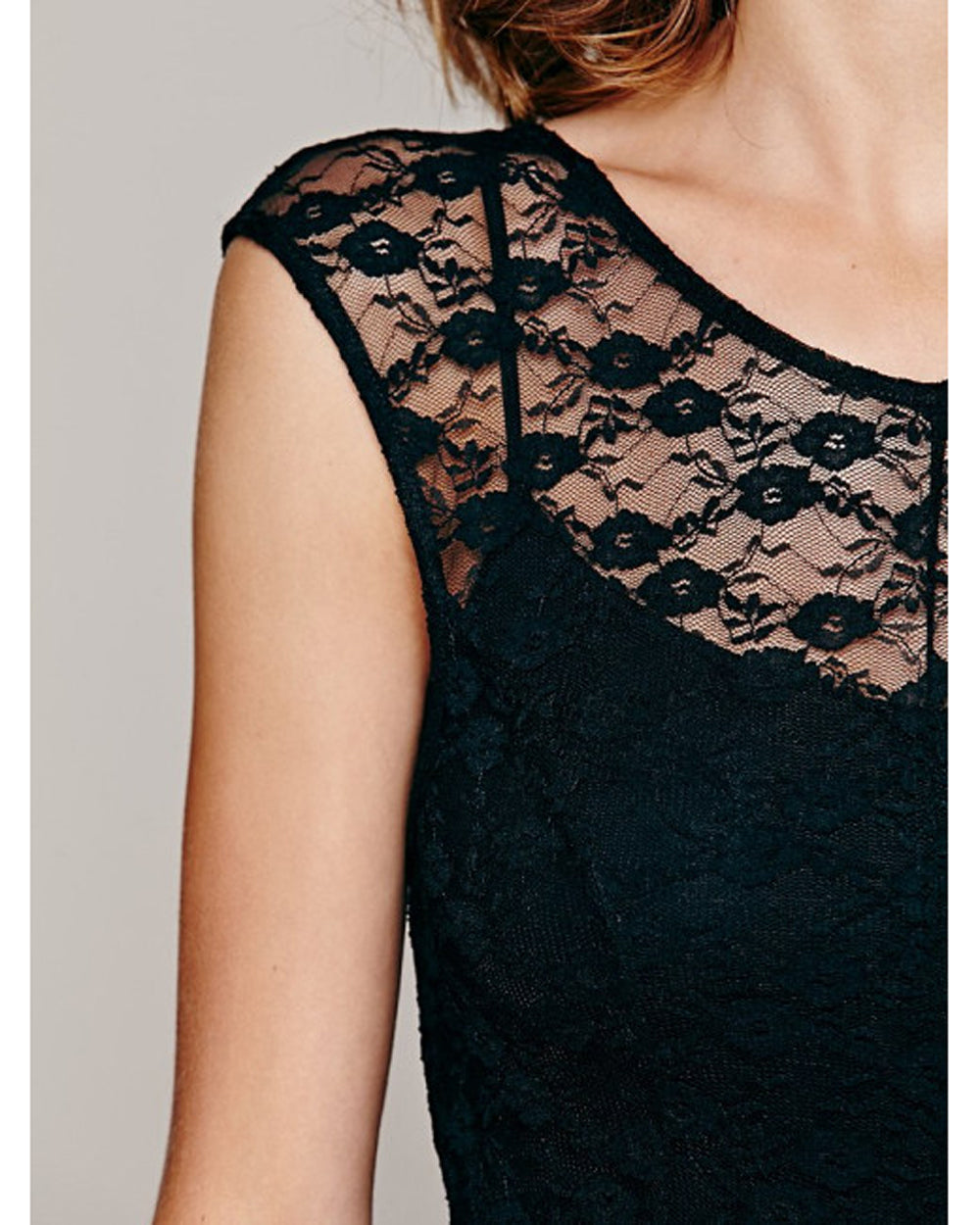 Tom Carry Women Plus Size French Courtship Slip Dress Round Neck Black