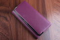 Women's Texture Surface Hand Clutch Wallet With Metal Frame Purple
