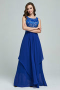 Women Slim Long Prom, Wedding Dress Blue