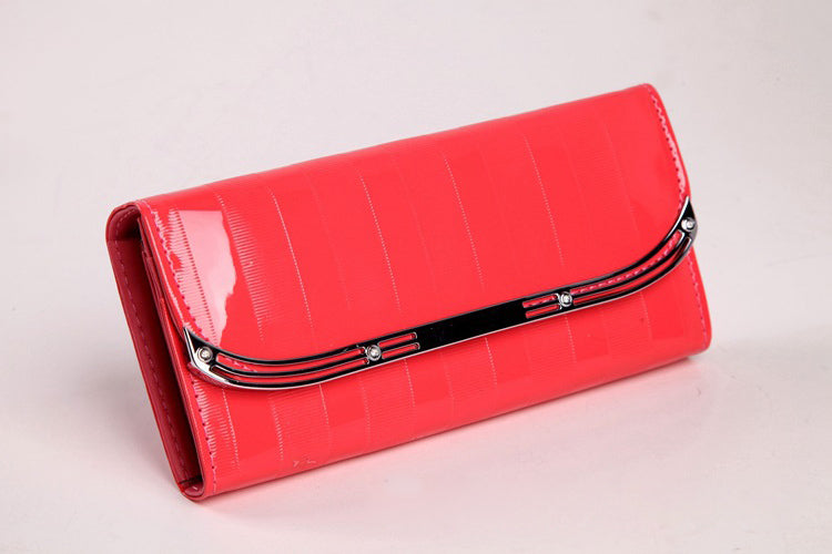 Women's New Patent Leather Fire Orange Wallets