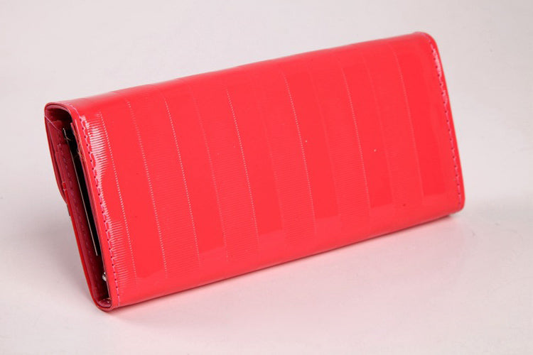 Women's New Patent Leather Fire Orange Wallets