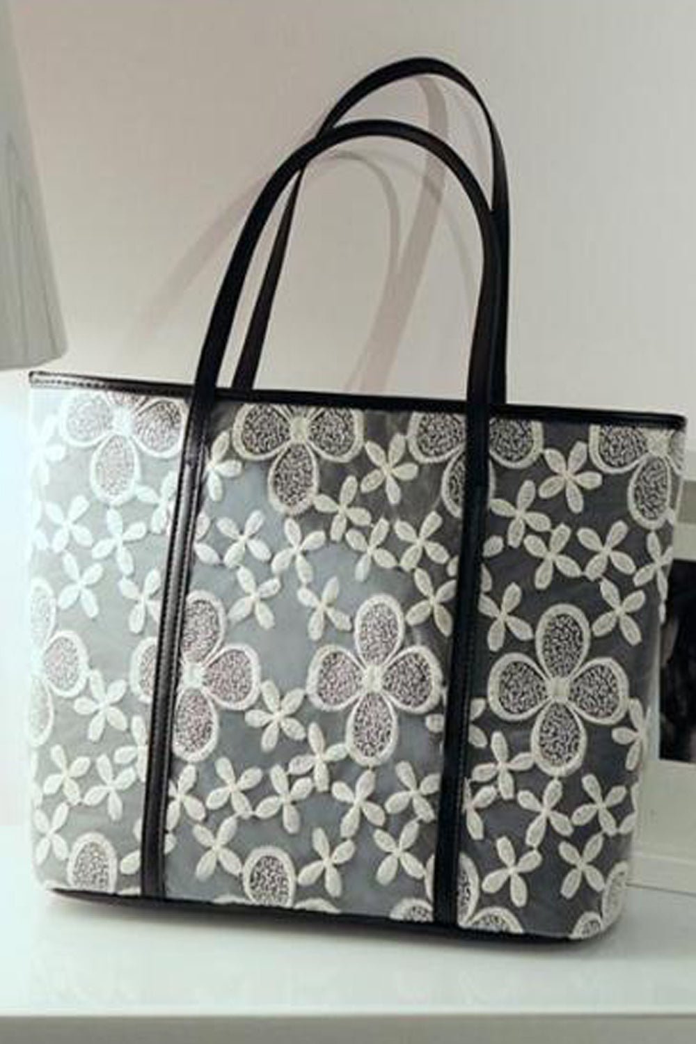 Women Lace Black Shoulder Bag