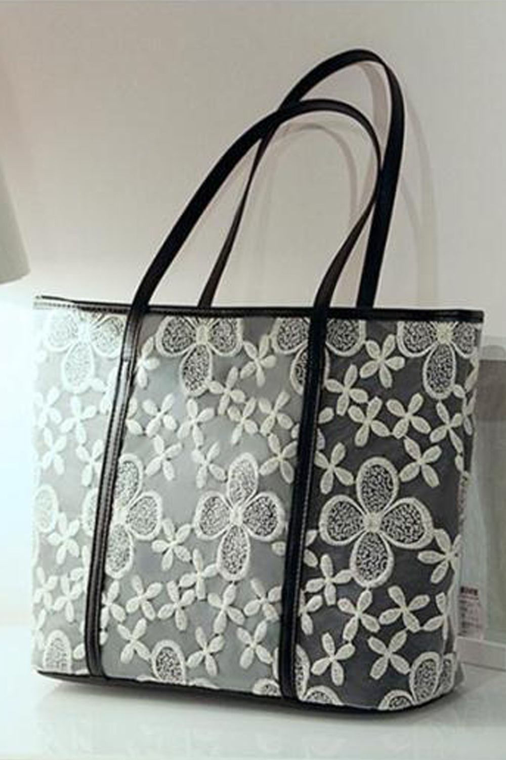 Women Lace Black Shoulder Bag