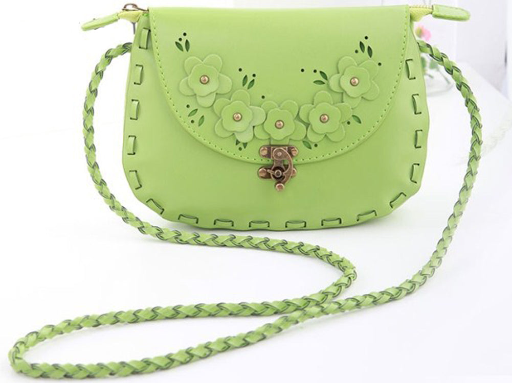 Women's High Quality Decent Look Small Designable Green Handbag Shoulder Bag