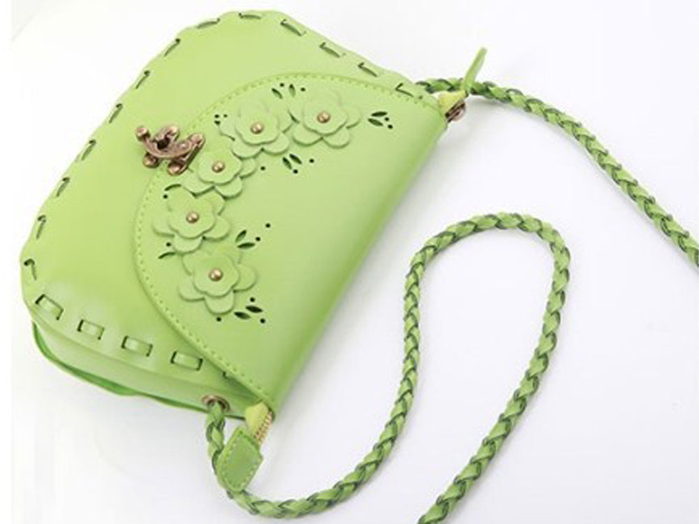 Women's High Quality Decent Look Small Designable Green Handbag Shoulder Bag