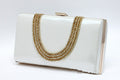 Women's Decent Look Rhinestone Decorated Clutch Handbags Silver