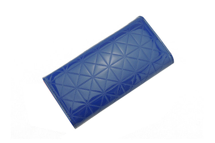 Women's Quilted PU Leather Women Blue Handbag