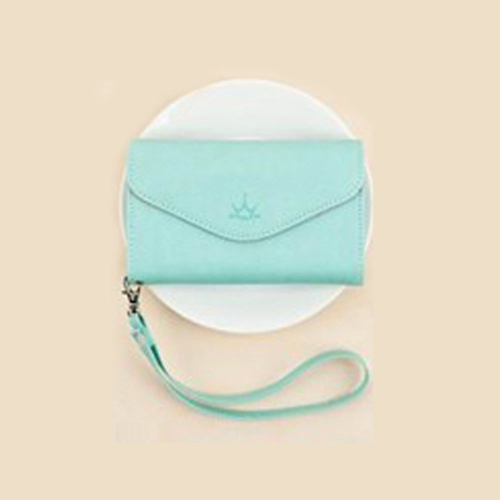 Women's Mobile Phone Sets Crown Wallet Card Package Blue