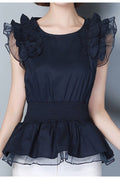Women Ruffled Sleeve Empire Waist Fashion top