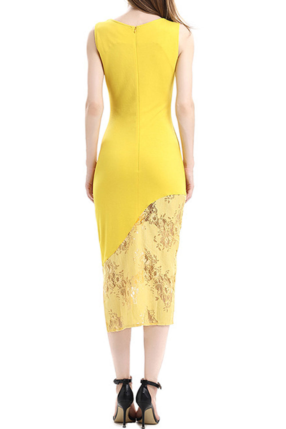 Women Neck Embroided Long Sleeves Bodycon Fit Dress