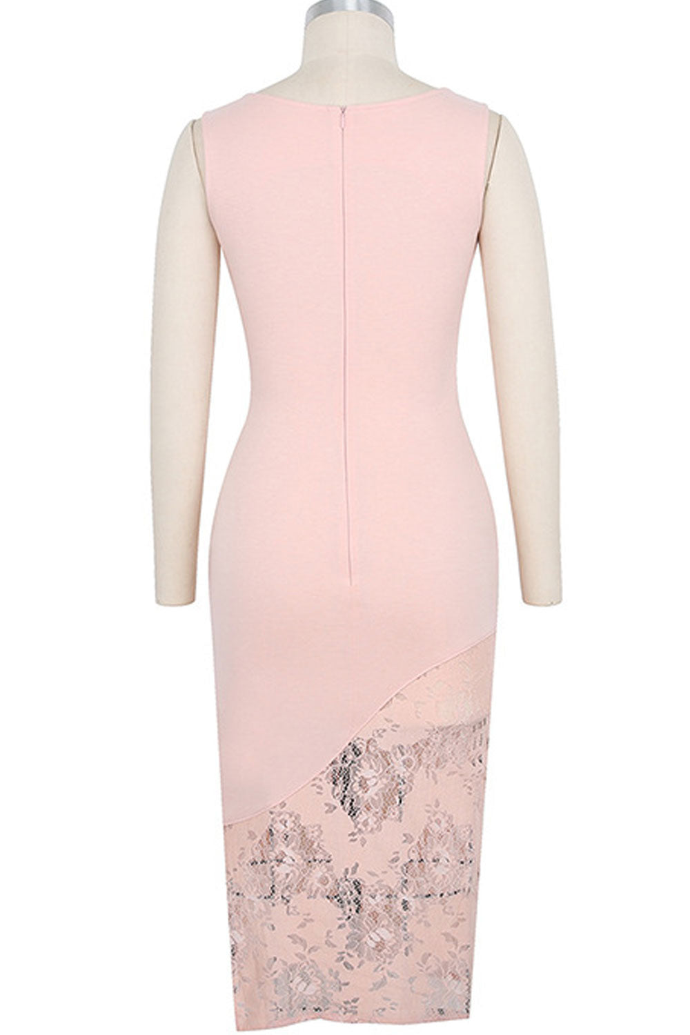 Women Neck Embroided Long Sleeves Bodycon Fit Dress