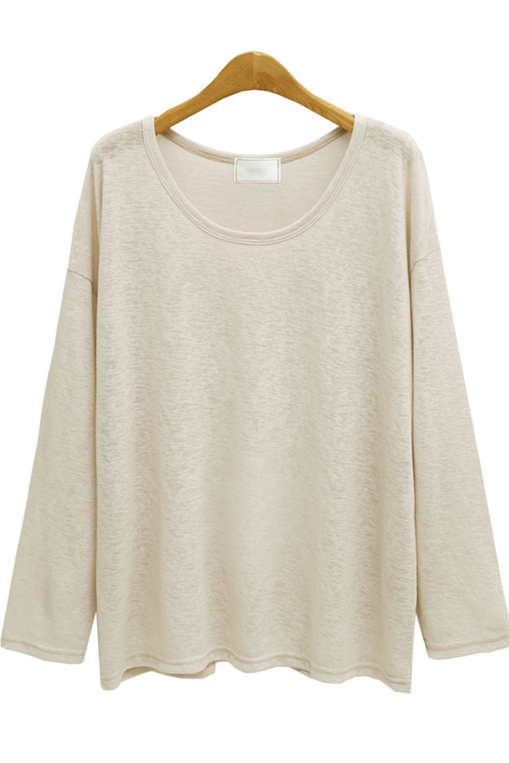 Women Long Sleeve Solid Color Casual Top