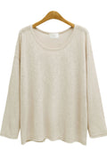 Women Long Sleeve Solid Color Casual Top