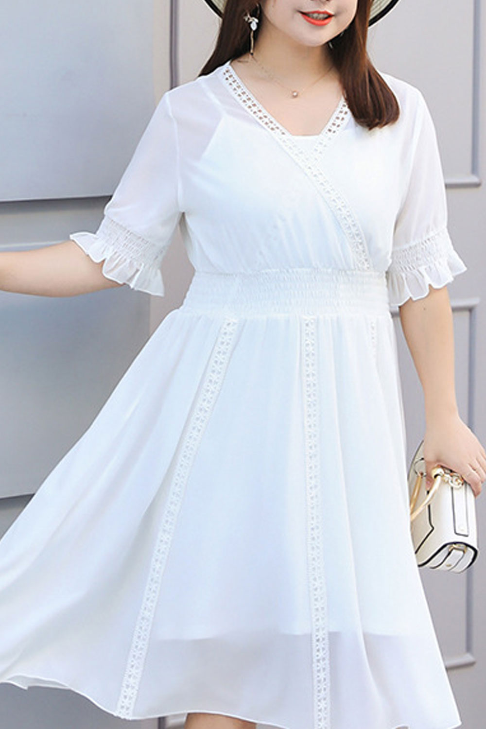 Women Empire Waist Stylish Chiffon Dress