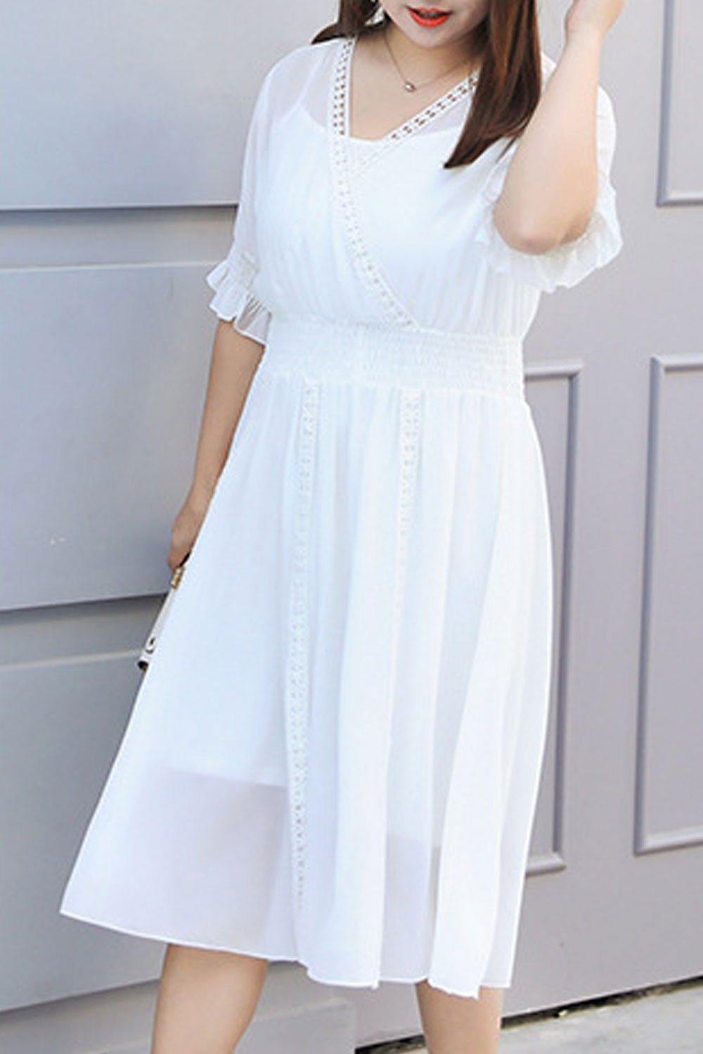 Women Empire Waist Stylish Chiffon Dress