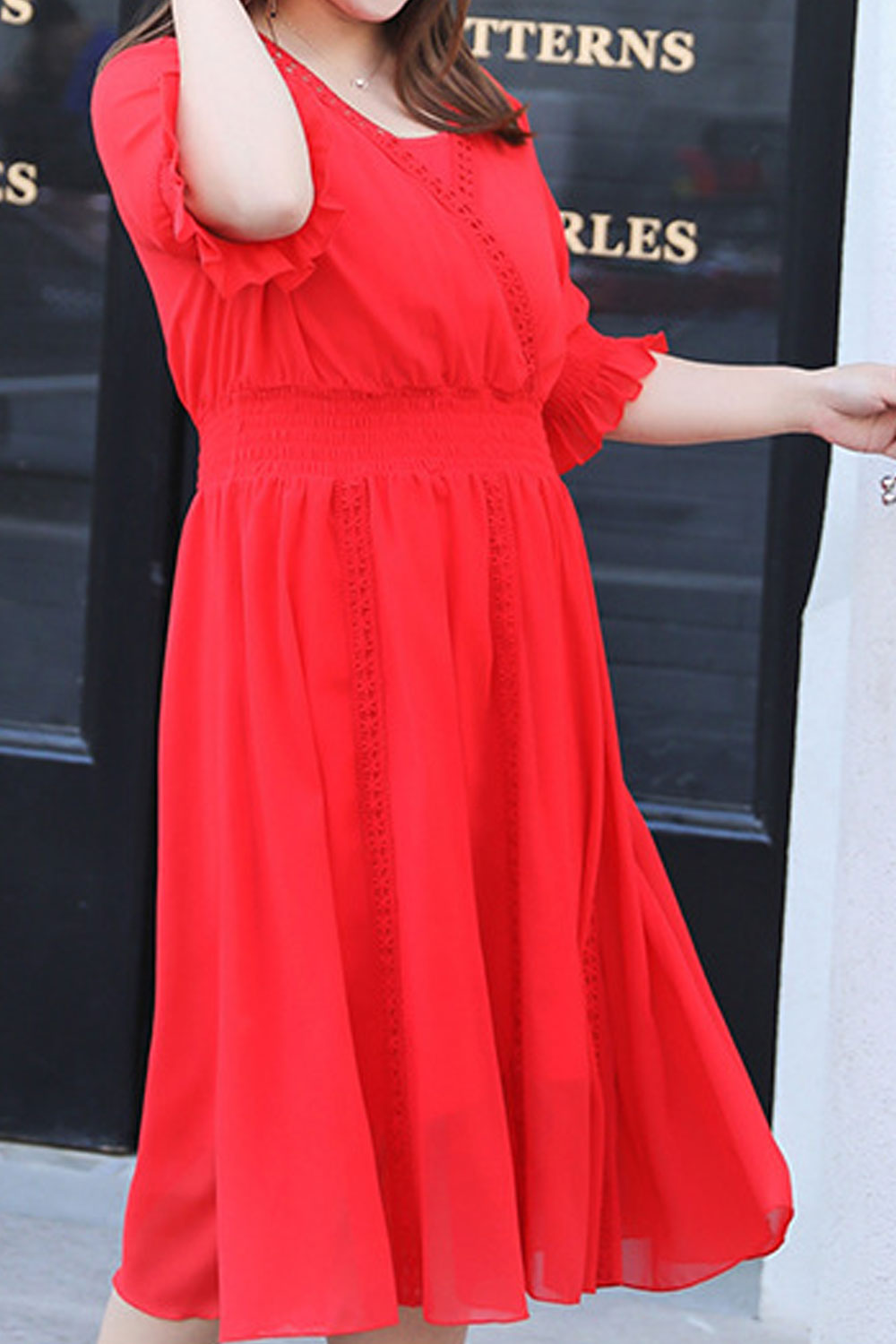 Women Empire Waist Stylish Chiffon Dress