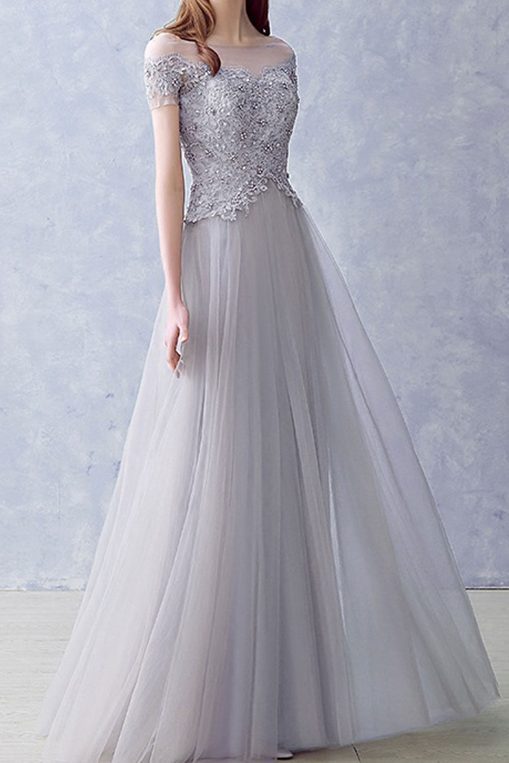 Women Decorated Bust Sleveless Wedding Party Dress