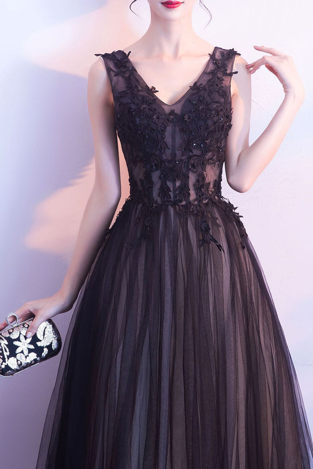 Women V-Neck Sleeveless Long Maxi Party Dress