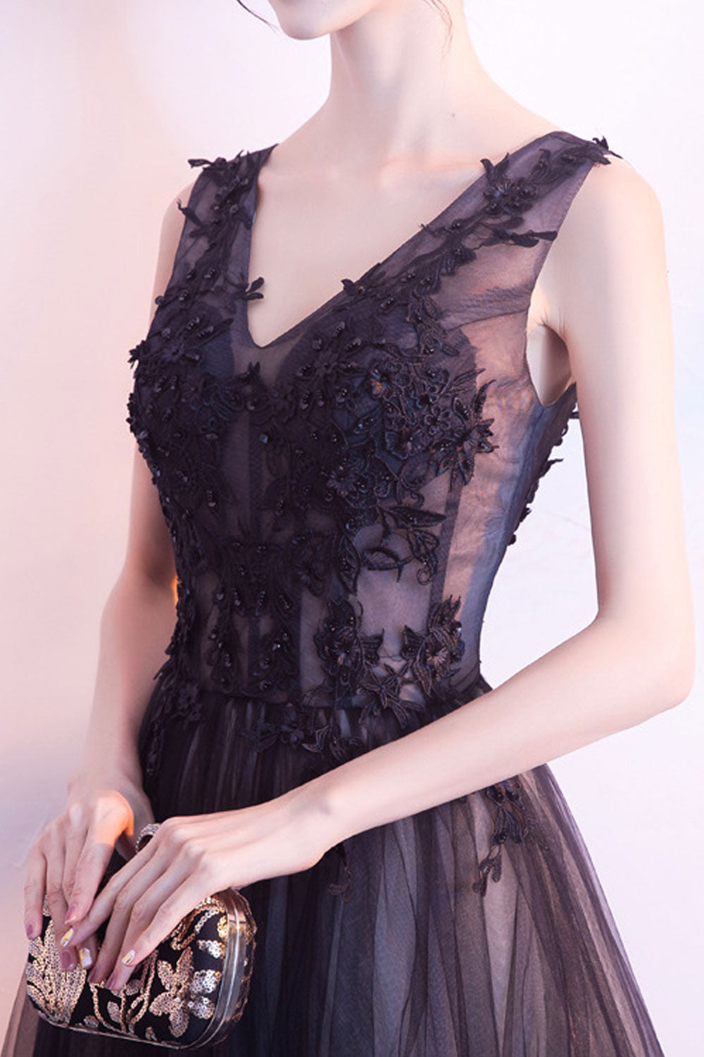 Women V-Neck Sleeveless Long Maxi Party Dress
