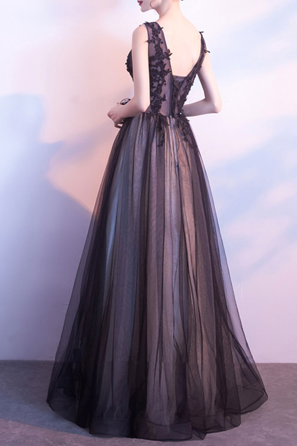 Women V-Neck Sleeveless Long Maxi Party Dress