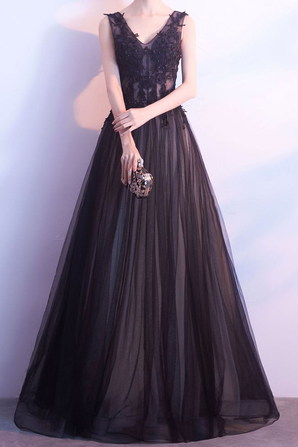 Women V-Neck Sleeveless Long Maxi Party Dress