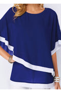 Women Wrap Sleeves Waist Loose Stylish Top