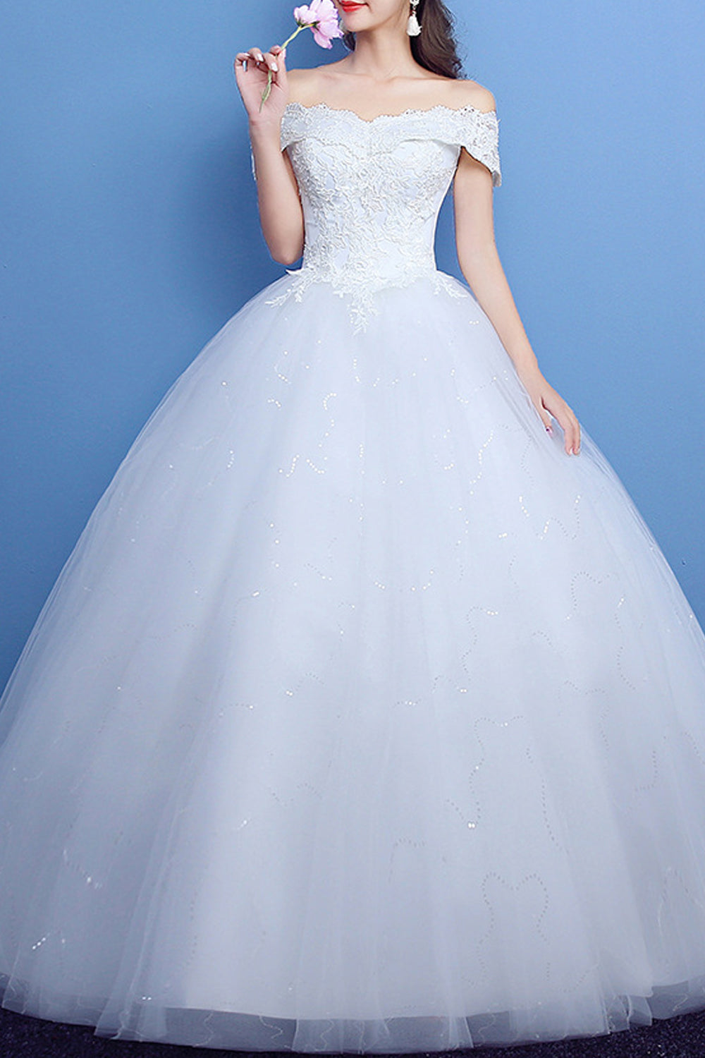 Women Off Shoulder Princess Wedding Dress