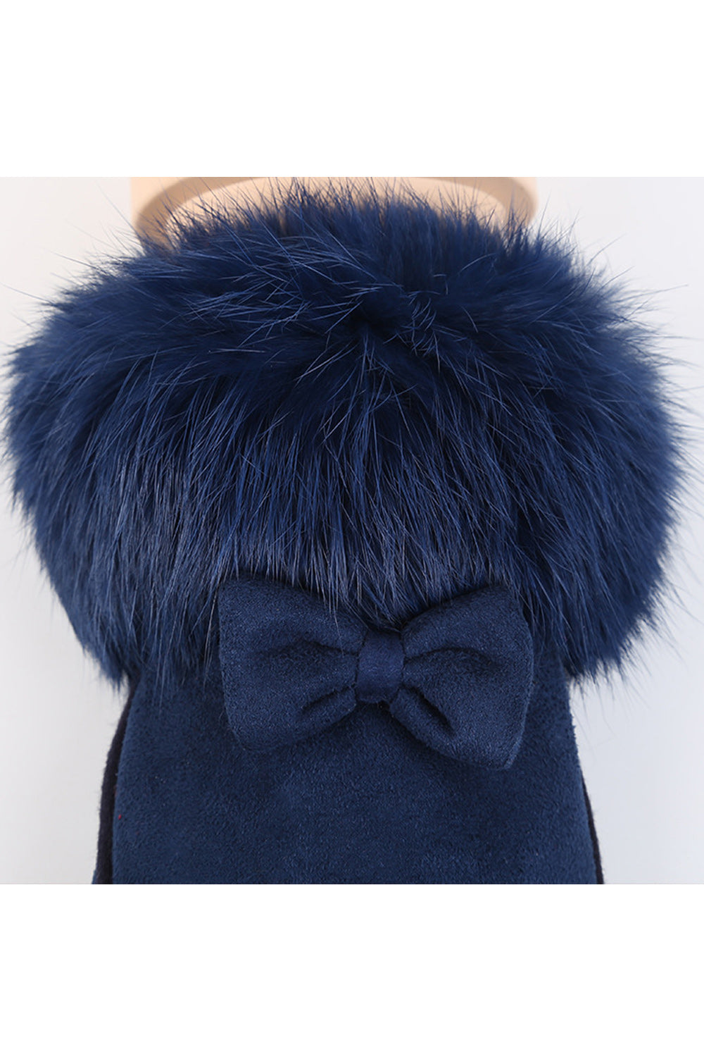 Women Warm Winter Tiny Bow Soft Velvet Party Gloves