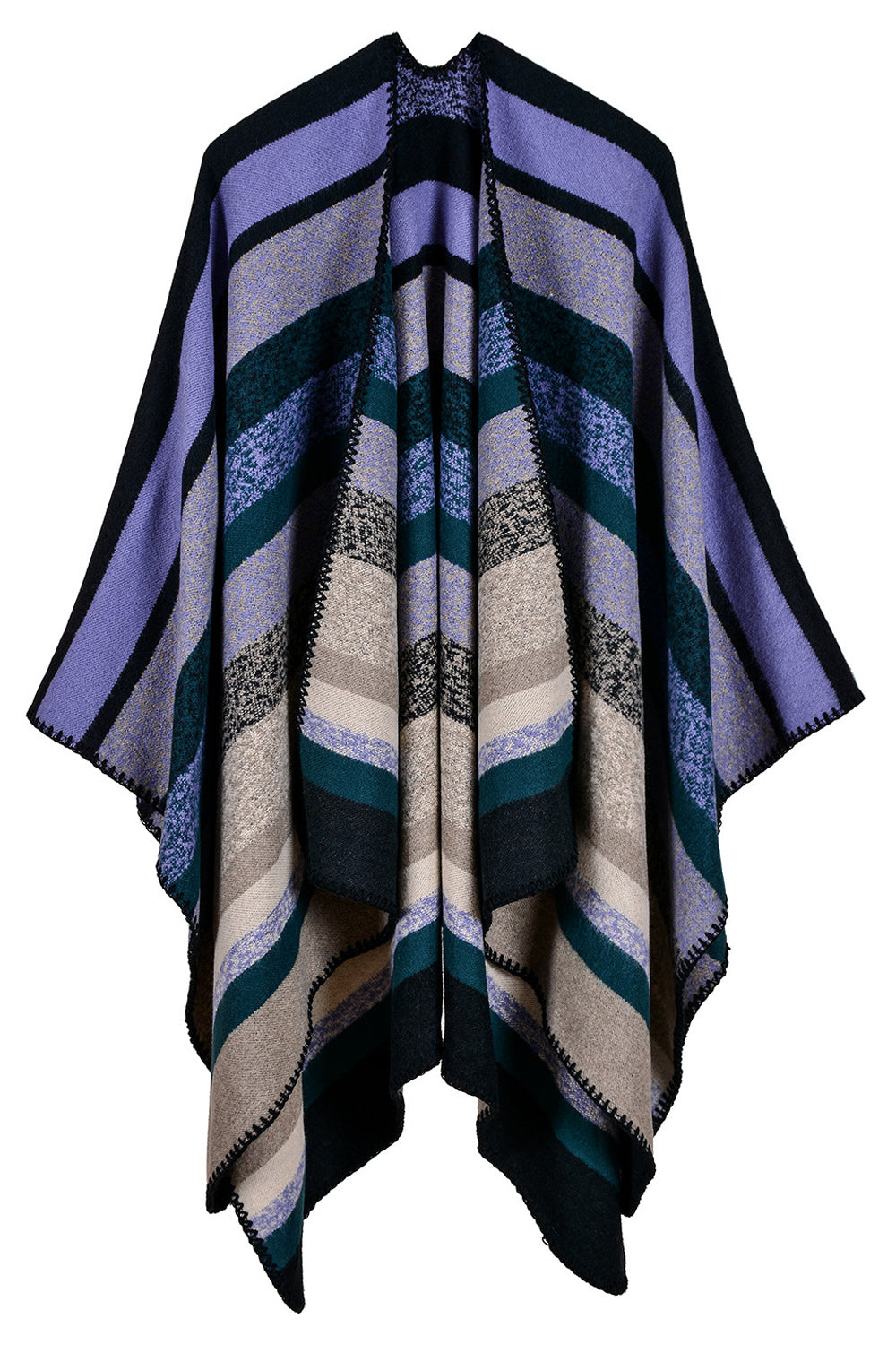 Women Striped Thick Long Cashmere Shawl