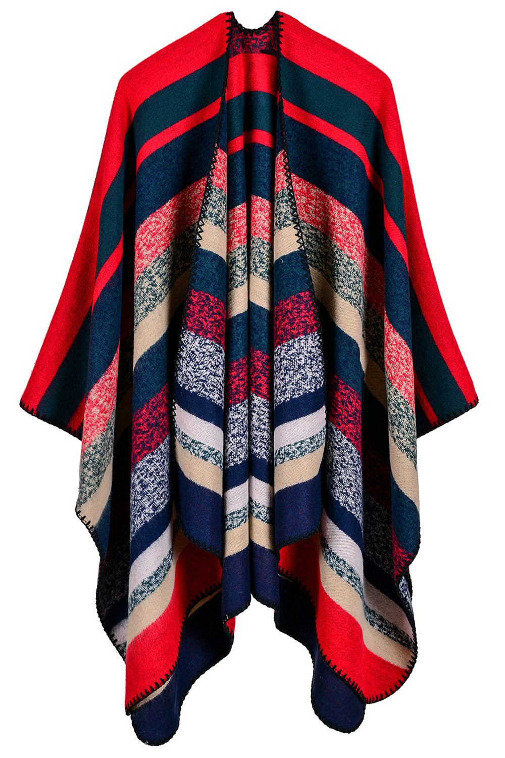 Women Striped Thick Long Cashmere Shawl
