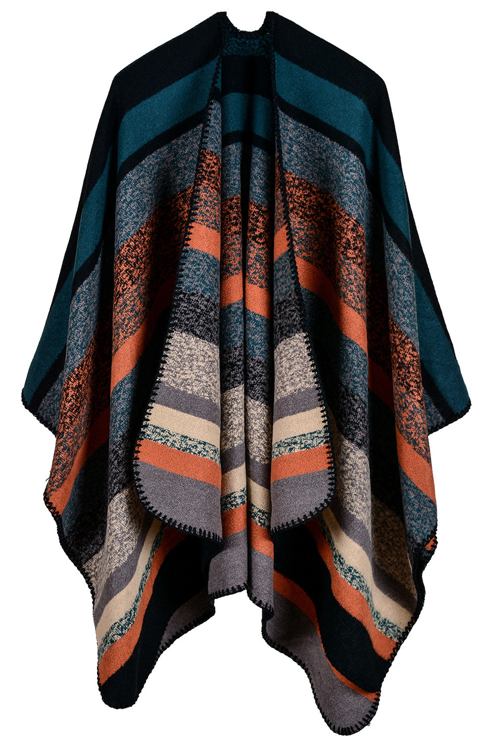 Women Striped Thick Long Cashmere Shawl