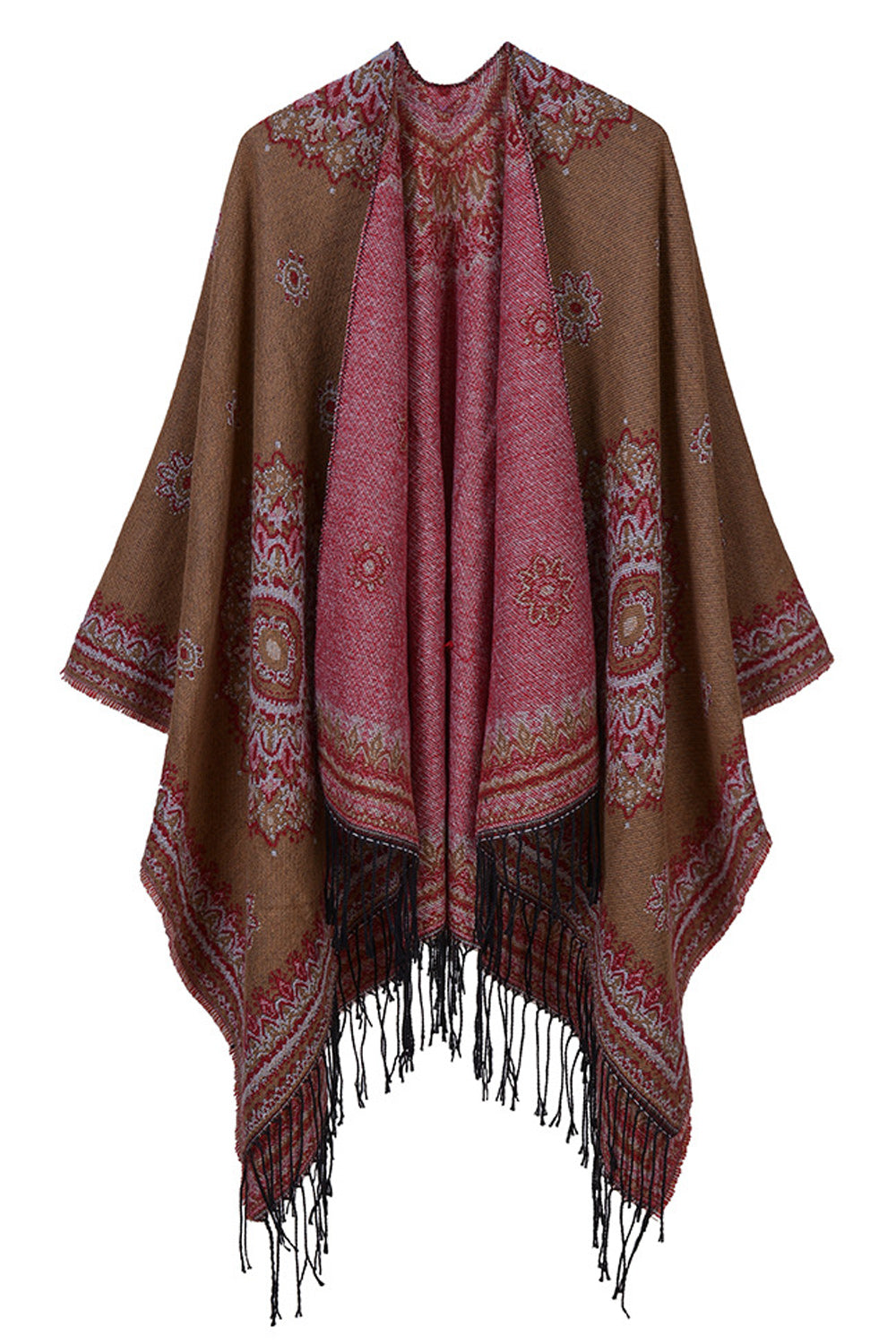 Women Flower Printed Warm Cashmere Shawl