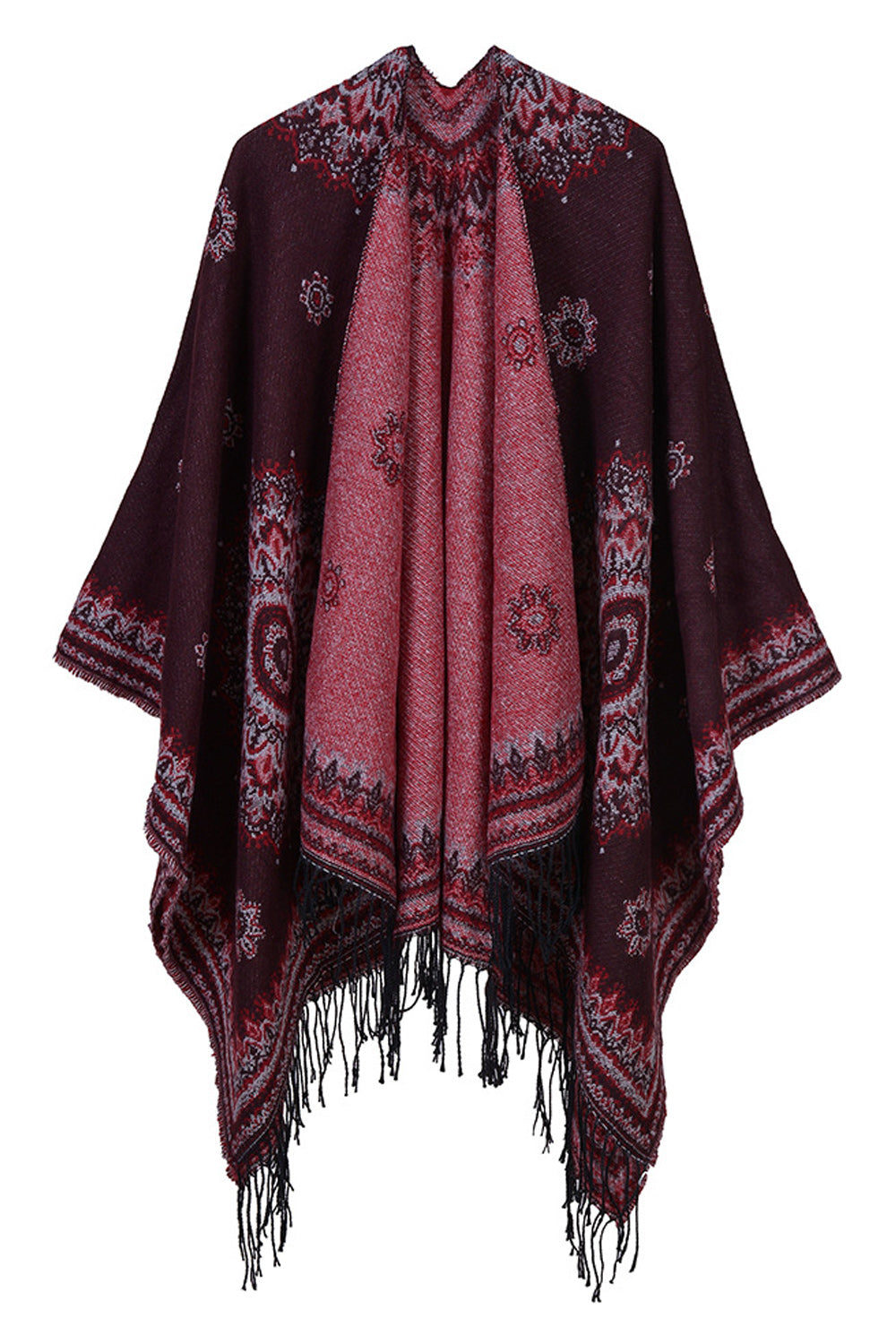 Women Flower Printed Warm Cashmere Shawl