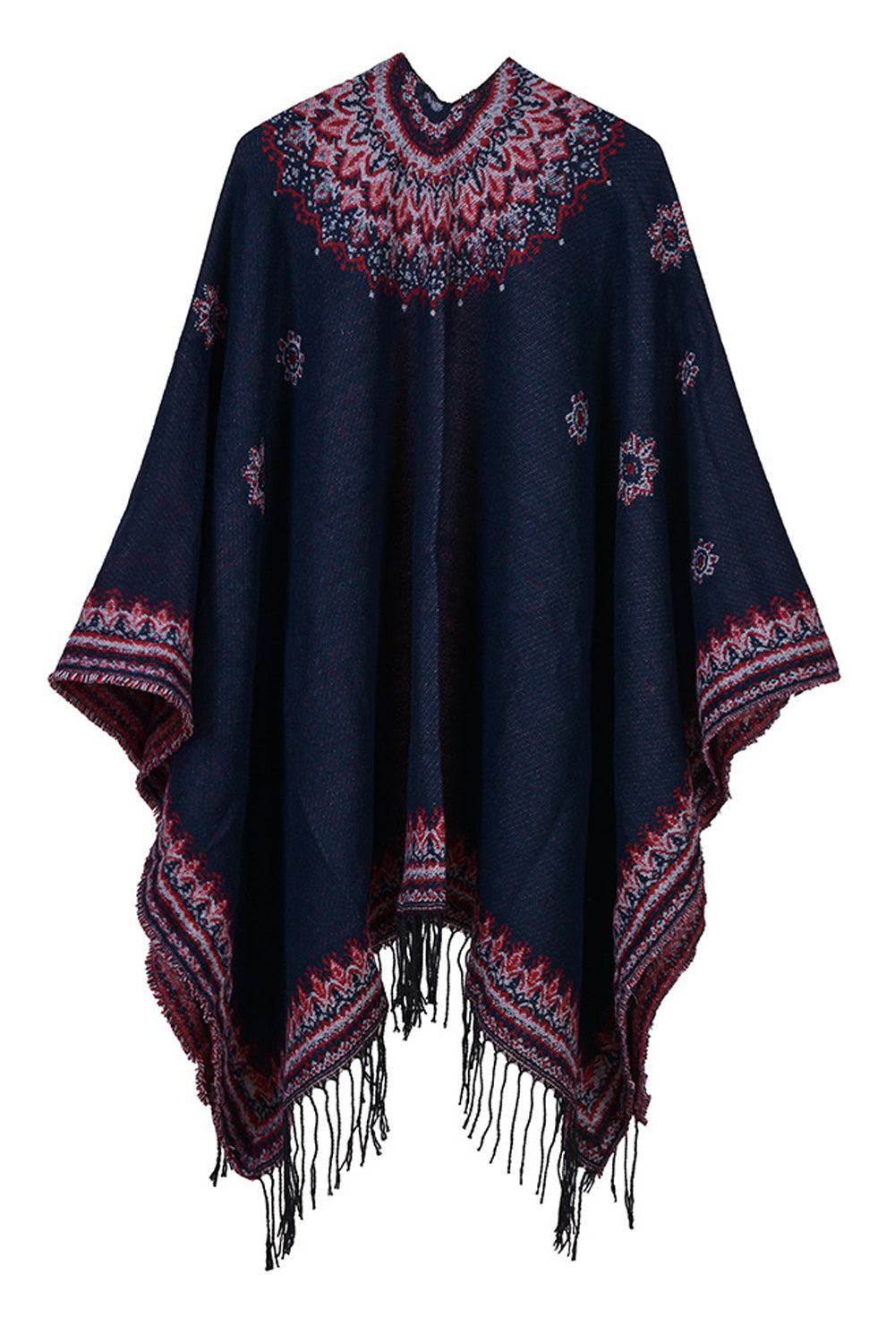 Women Flower Printed Warm Cashmere Shawl