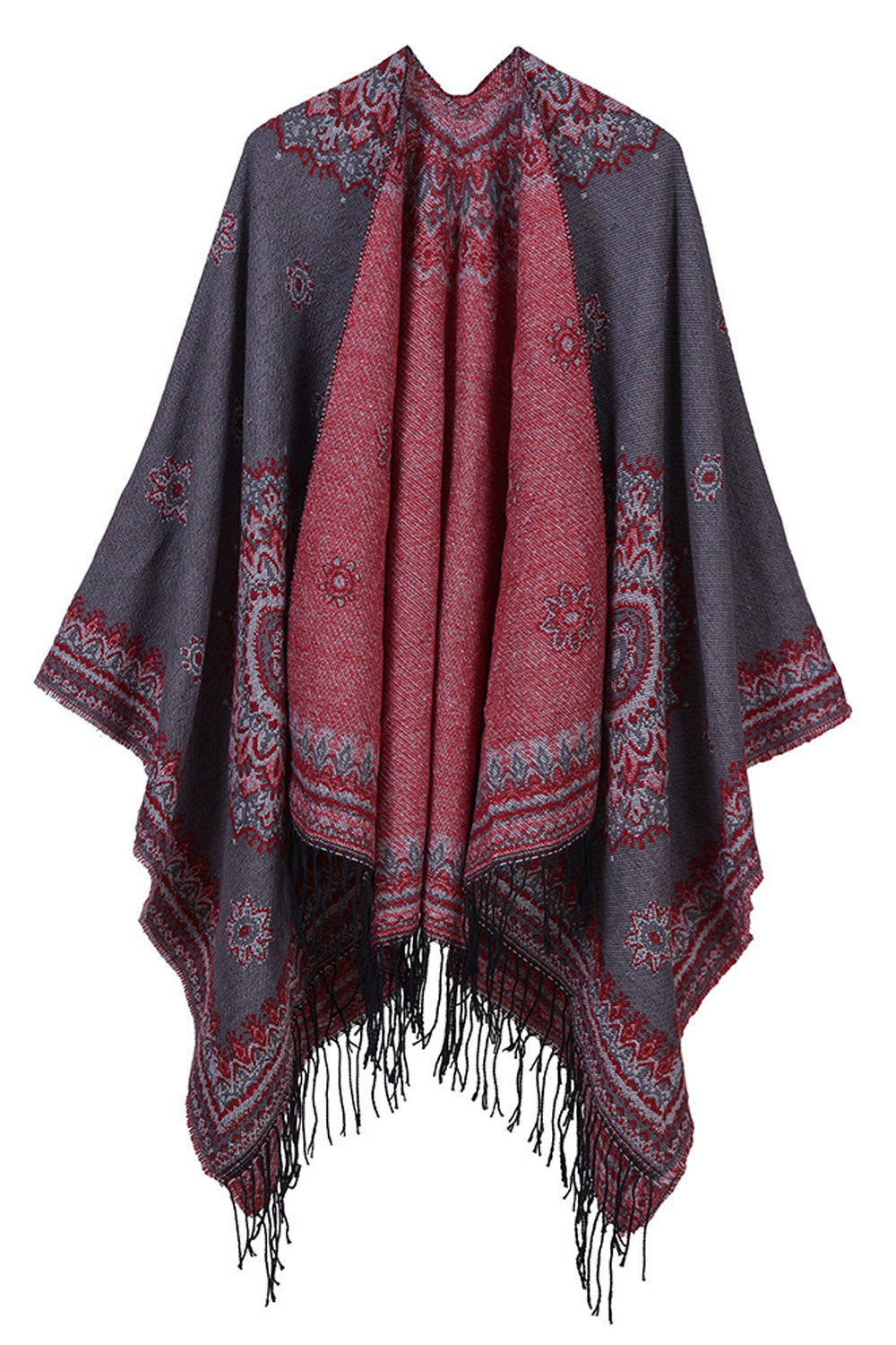 Women Flower Printed Warm Cashmere Shawl