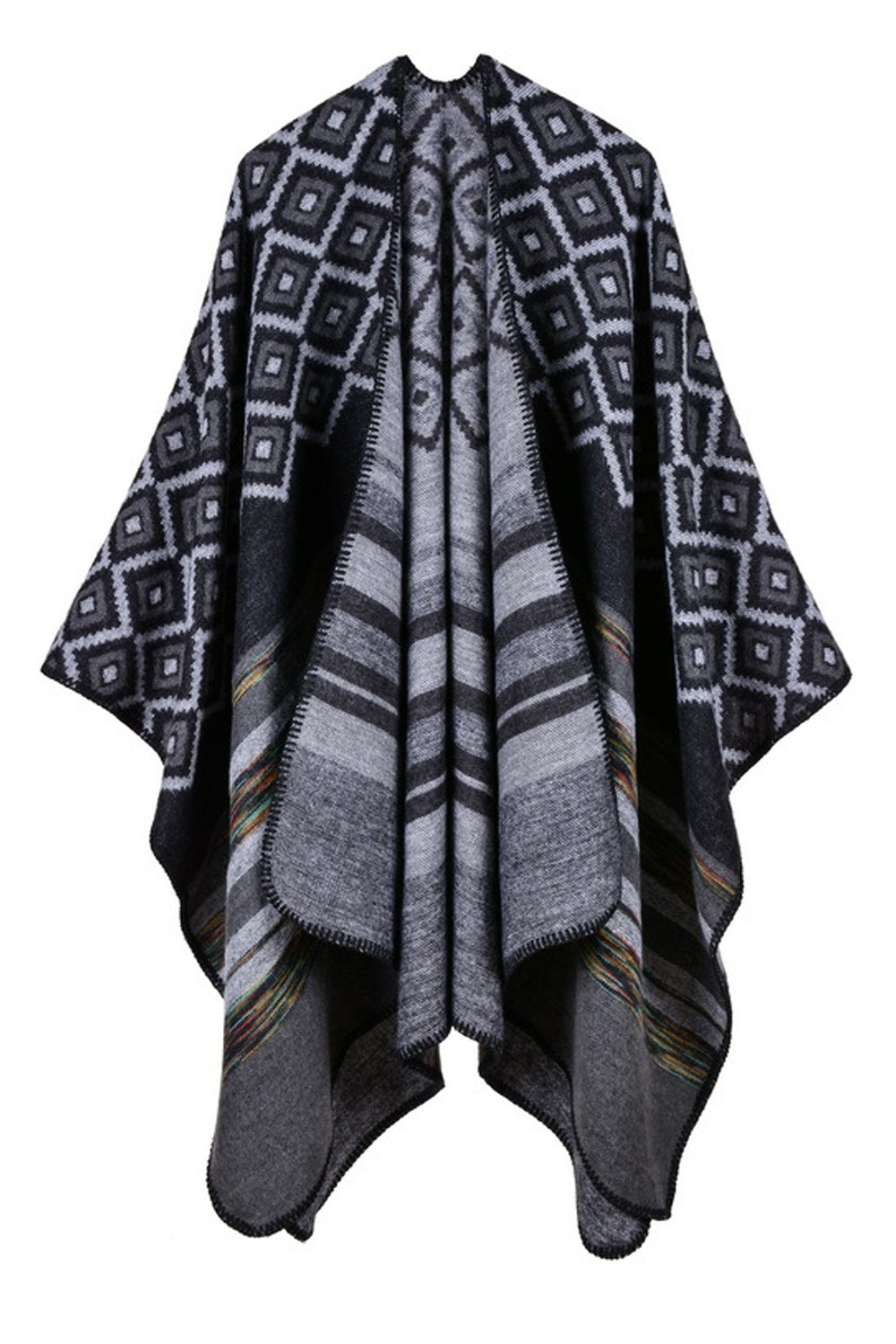 Women Striped Warm Fashion Winter Shawl