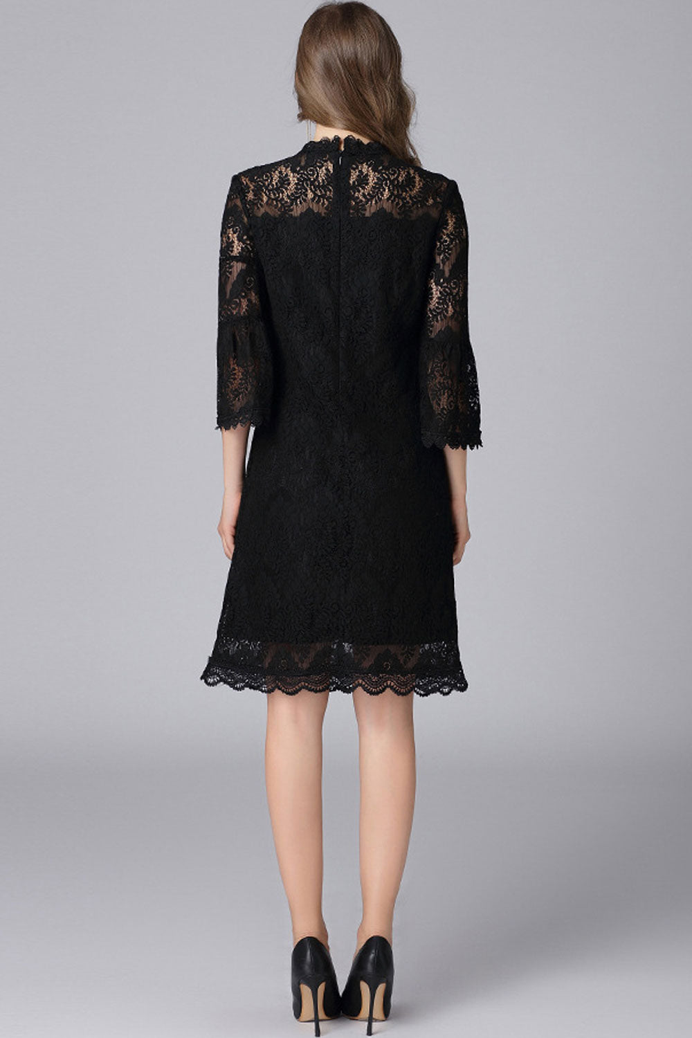 Women Trumpet Sleeve Loose Shift Dress