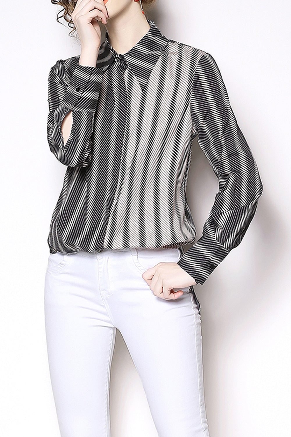 Women Striped Long Sleeved Casual Shirt