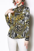 Women Stylish Collar Neck Printed Shirt