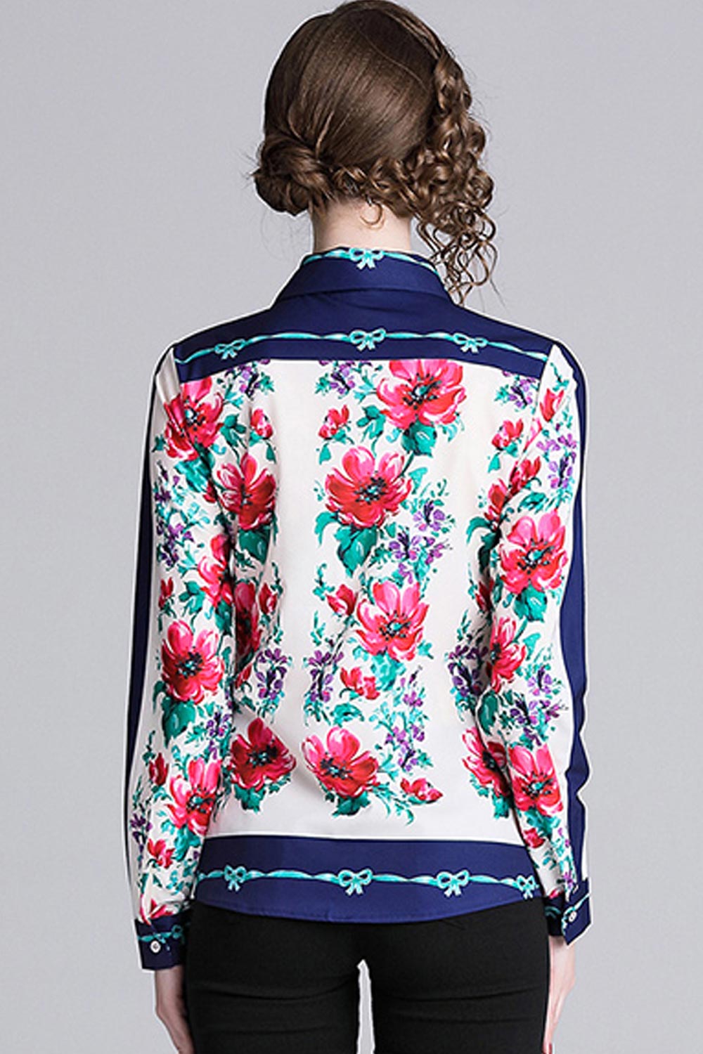Women Floral Printed Long Sleeved Shirt