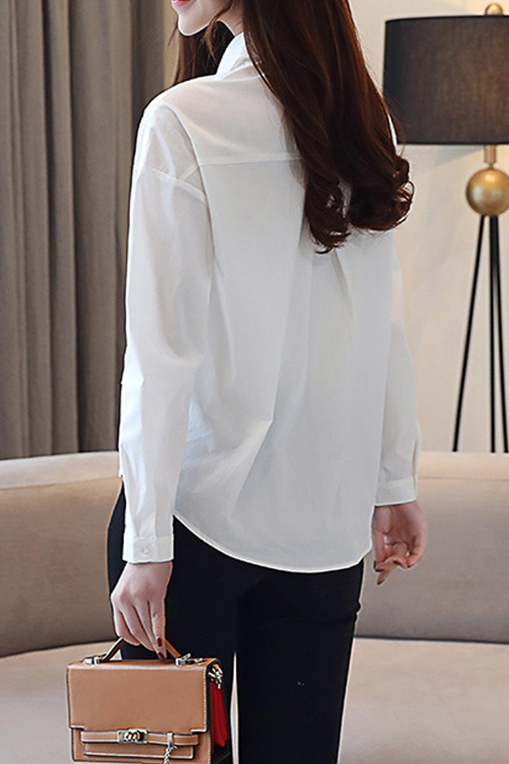 Women Collar Neck Printed Elegant Shirt