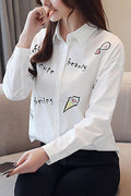 Women Collar Neck Printed Elegant Shirt