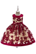 Kids Baby Girls Embroided Flowers Stitched Dress