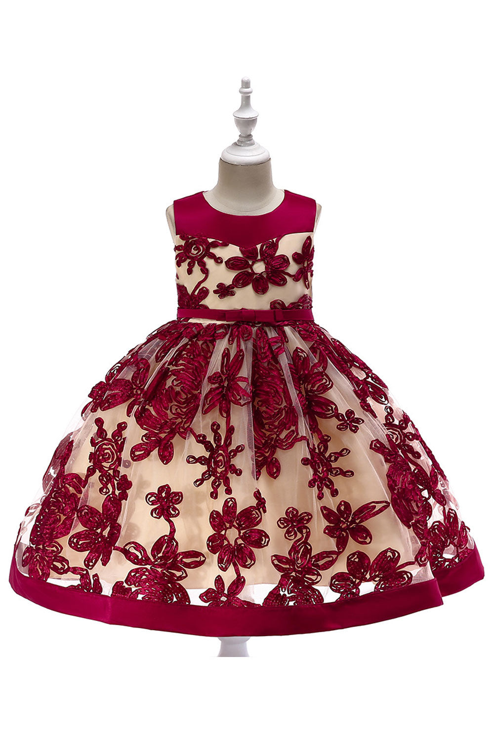 Kids Baby Girls Embroided Flowers Stitched Dress