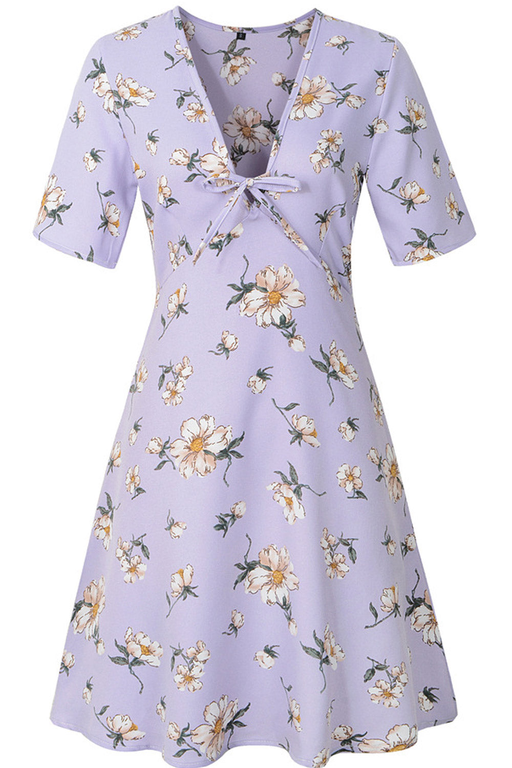 Women Printed Short Sleeved A-Line Dress