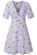 Women Printed Short Sleeved A-Line Dress