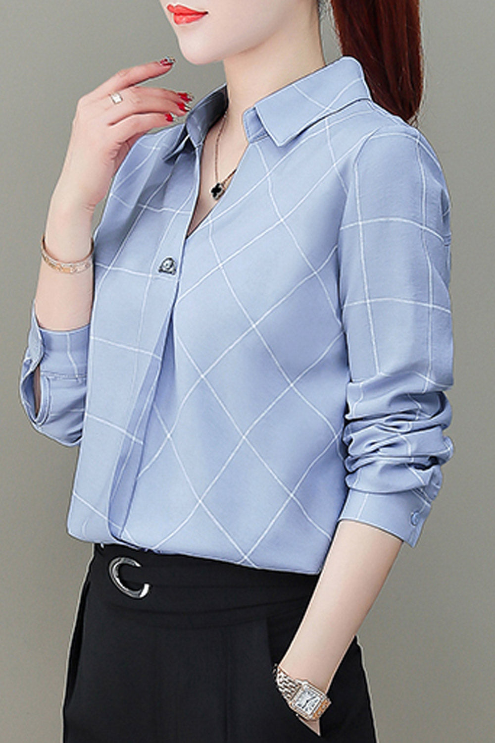 Women Fashion Long Sleeve Loose Shirt