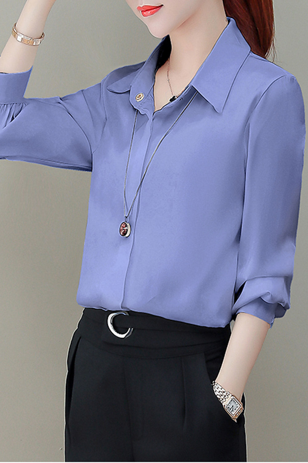 Women Collar Neck Casual Fashion Shirt
