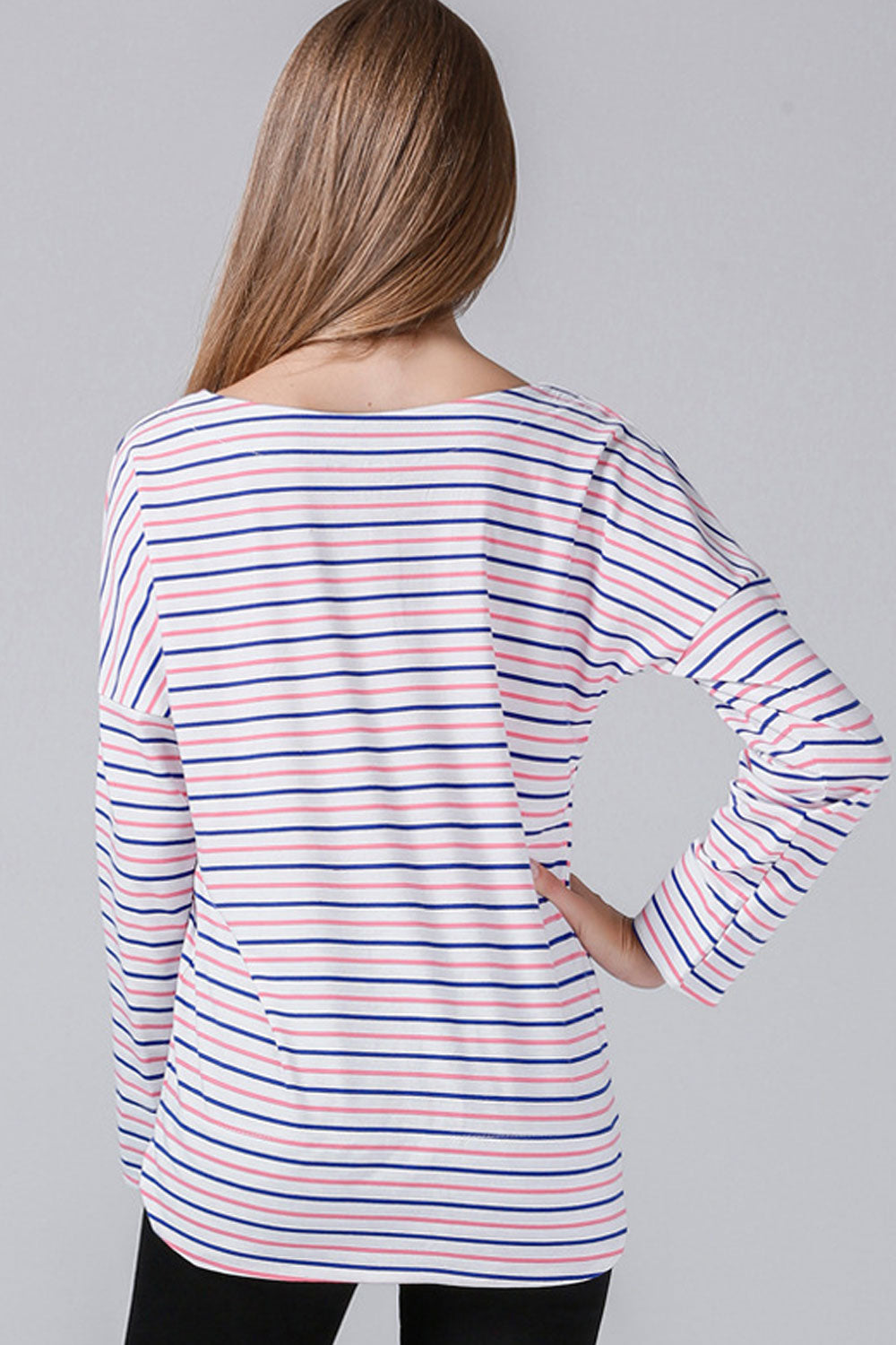 Women Striped Round Neck Soft Shirt