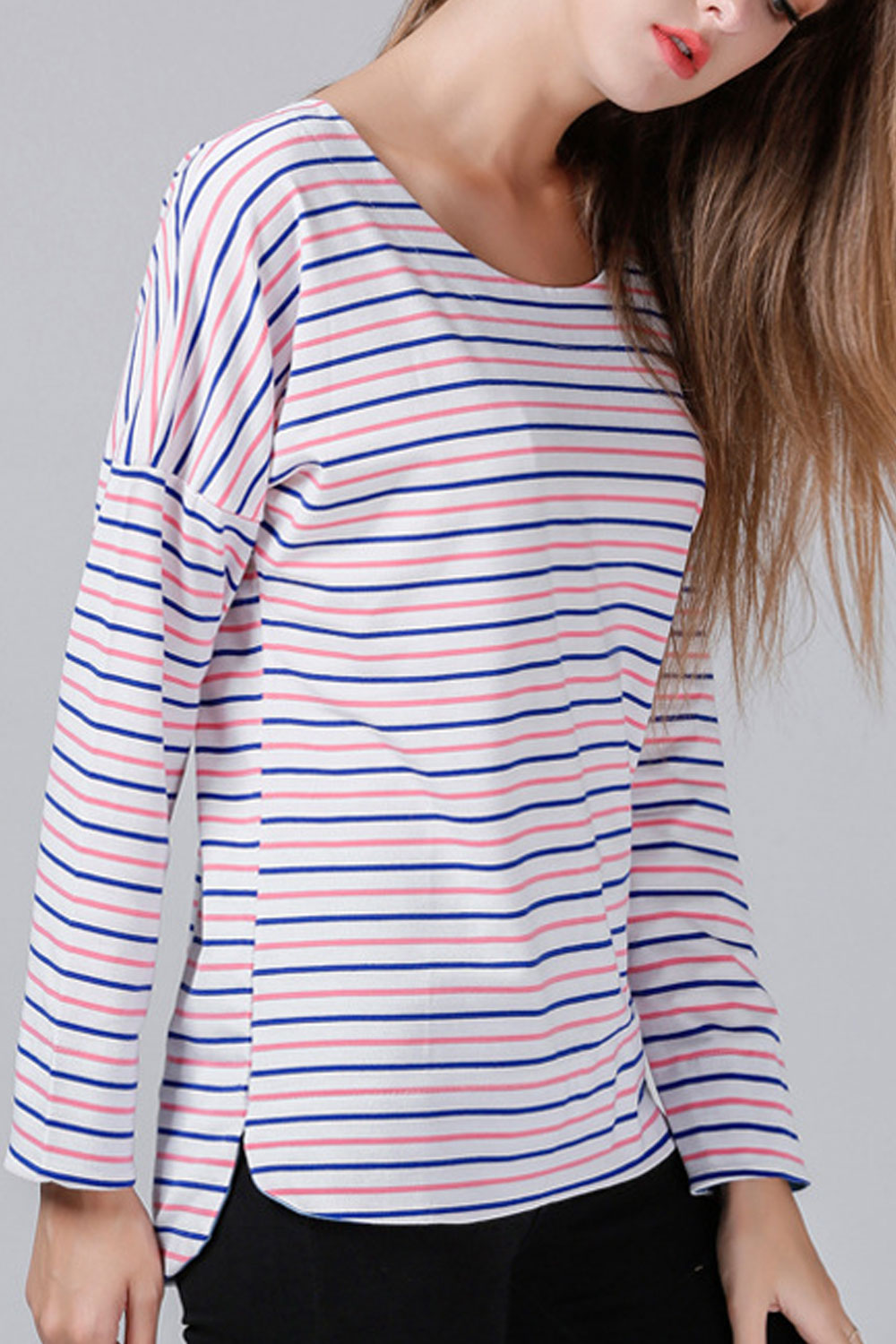 Women Striped Round Neck Soft Shirt